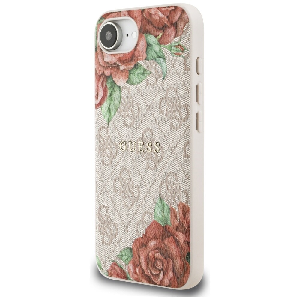 Guess 4G Blommor Tryck MagSafe iPhone 16e Fodral - Rosa