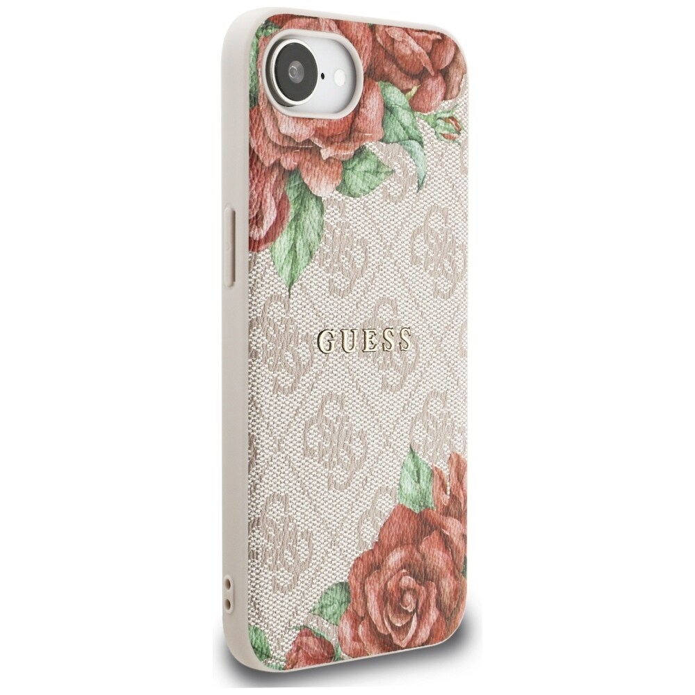 Guess 4G Blommor Tryck MagSafe iPhone 16e Fodral - Rosa
