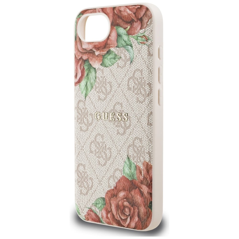 Guess 4G Blommor Tryck MagSafe iPhone 16e Fodral - Rosa