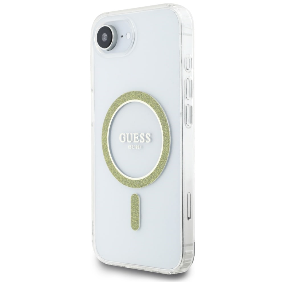 Guess IML Glitter Circle MagSafe iPhone 16e Fodral - Klar
