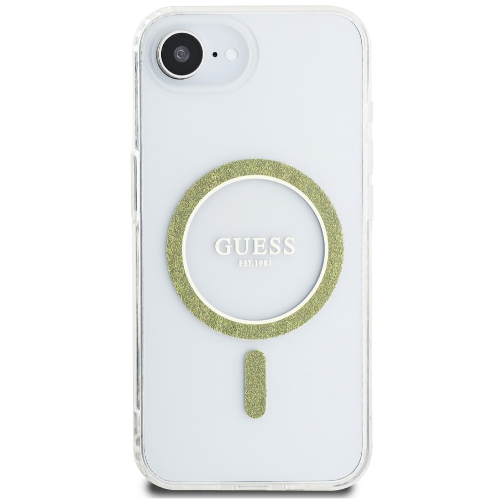 Guess IML Glitter Circle MagSafe iPhone 16e Fodral - Klar
