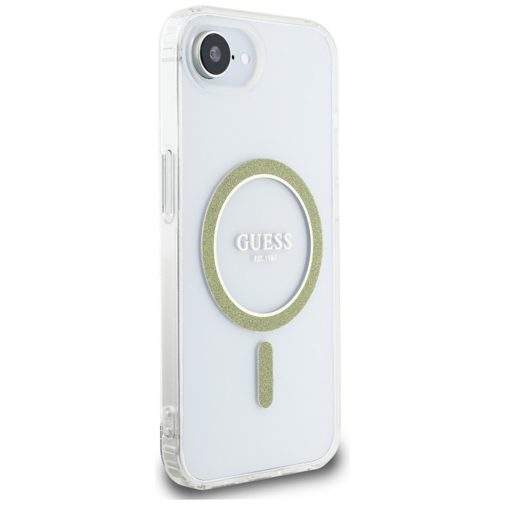 Guess IML Glitter Circle MagSafe iPhone 16e Fodral - Klar