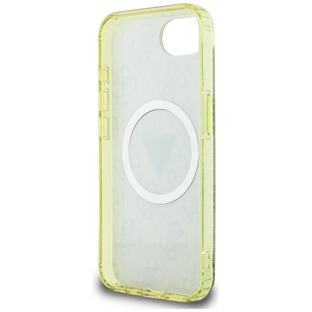 Guess IML Metallglitter 4G Cirkel Triangel MagSafe-fodral för iPhone 16e - brun