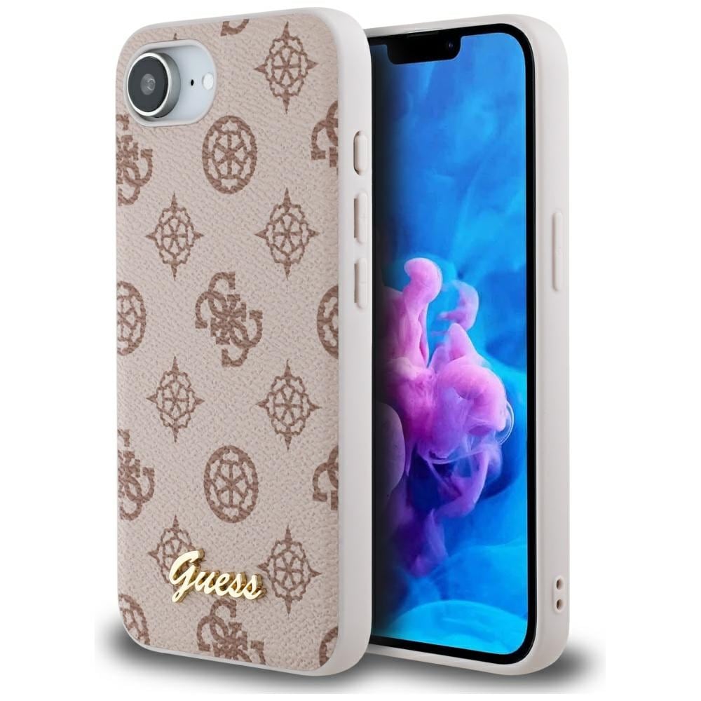 Guess Peony Script Logo MagSafe iPhone 16e Fodral - Brun