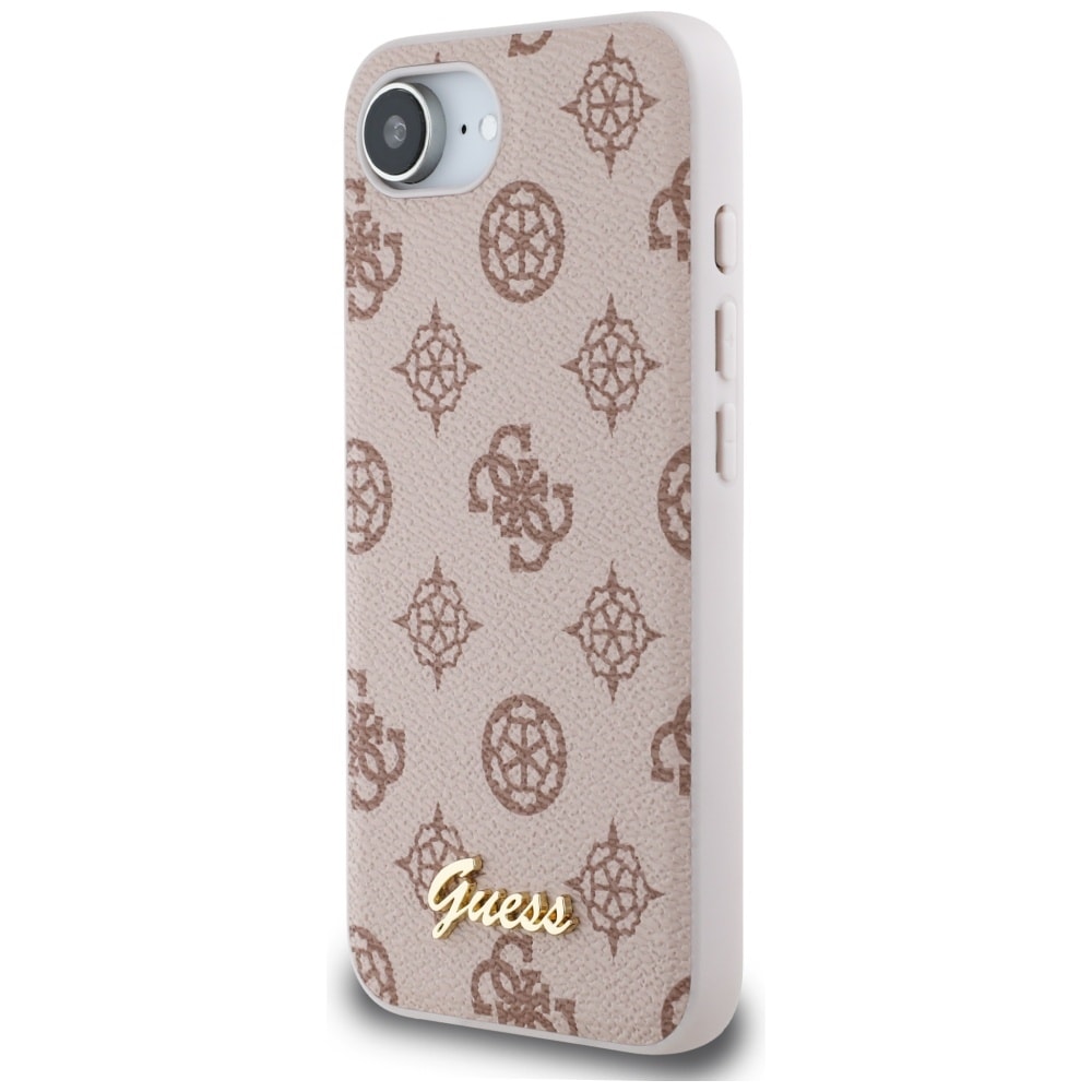 Guess Peony Script Logo MagSafe iPhone 16e Fodral - Brun