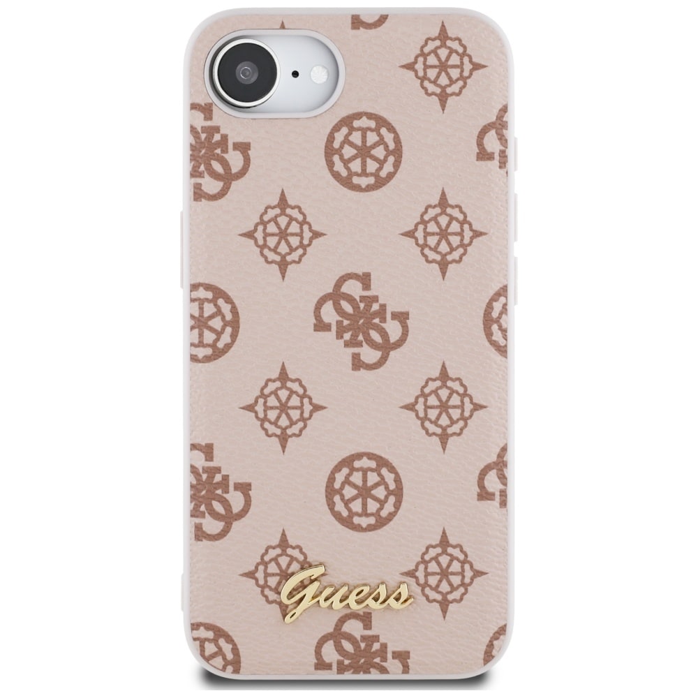 Guess Peony Script Logo MagSafe iPhone 16e Fodral - Brun