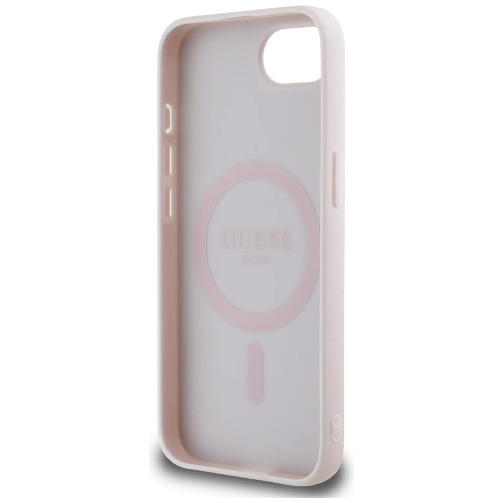 Guess Peony Script Logo MagSafe iPhone 16e Fodral - Brun