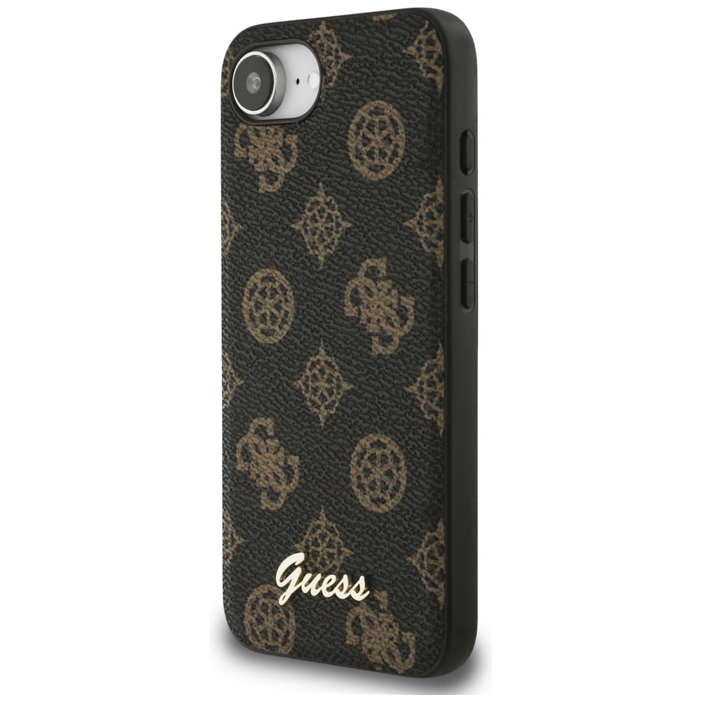 Guess Peony Script Logo MagSafe iPhone 16e Fodral Svart