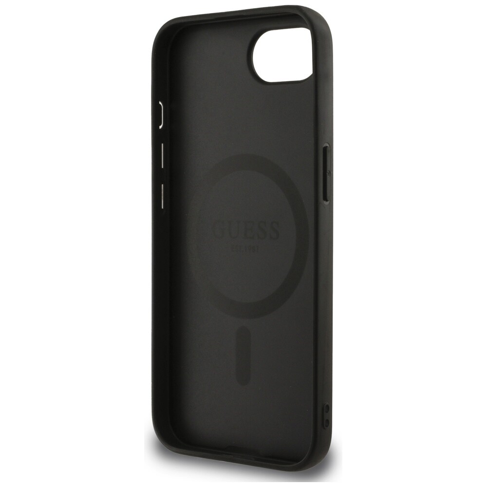 Guess Peony Script Logo MagSafe iPhone 16e Fodral Svart