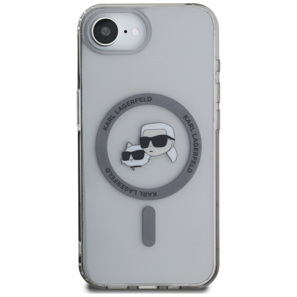 Karl Lagerfeld IML Metal Karl & Choupette Heads MagSafe iPhone 16e Etui - Sort