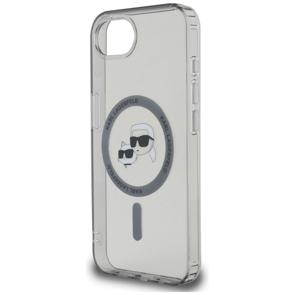 Karl Lagerfeld IML Metal Karl & Choupette Heads MagSafe iPhone 16e Etui - Sort