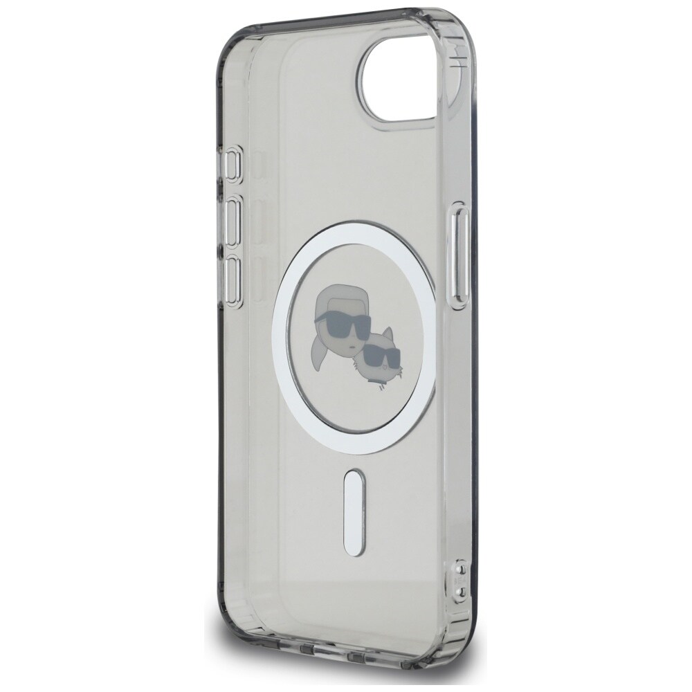 Karl Lagerfeld IML Metal Karl & Choupette Heads MagSafe iPhone 16e Etui - Sort