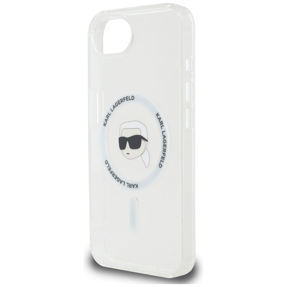 Karl Lagerfeld IML Metal Karl Head MagSafe-etui til iPhone 16e Hvid
