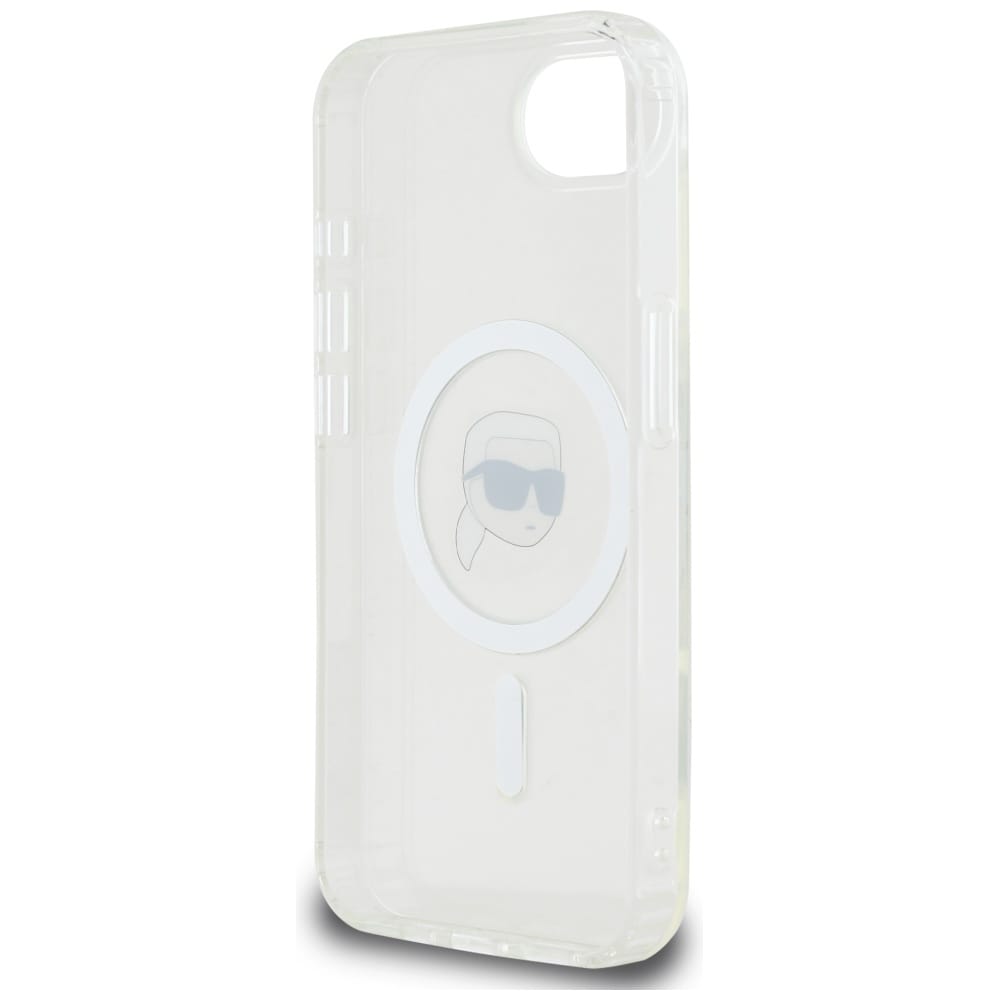 Karl Lagerfeld IML Metal Karl Head MagSafe-etui til iPhone 16e Hvid