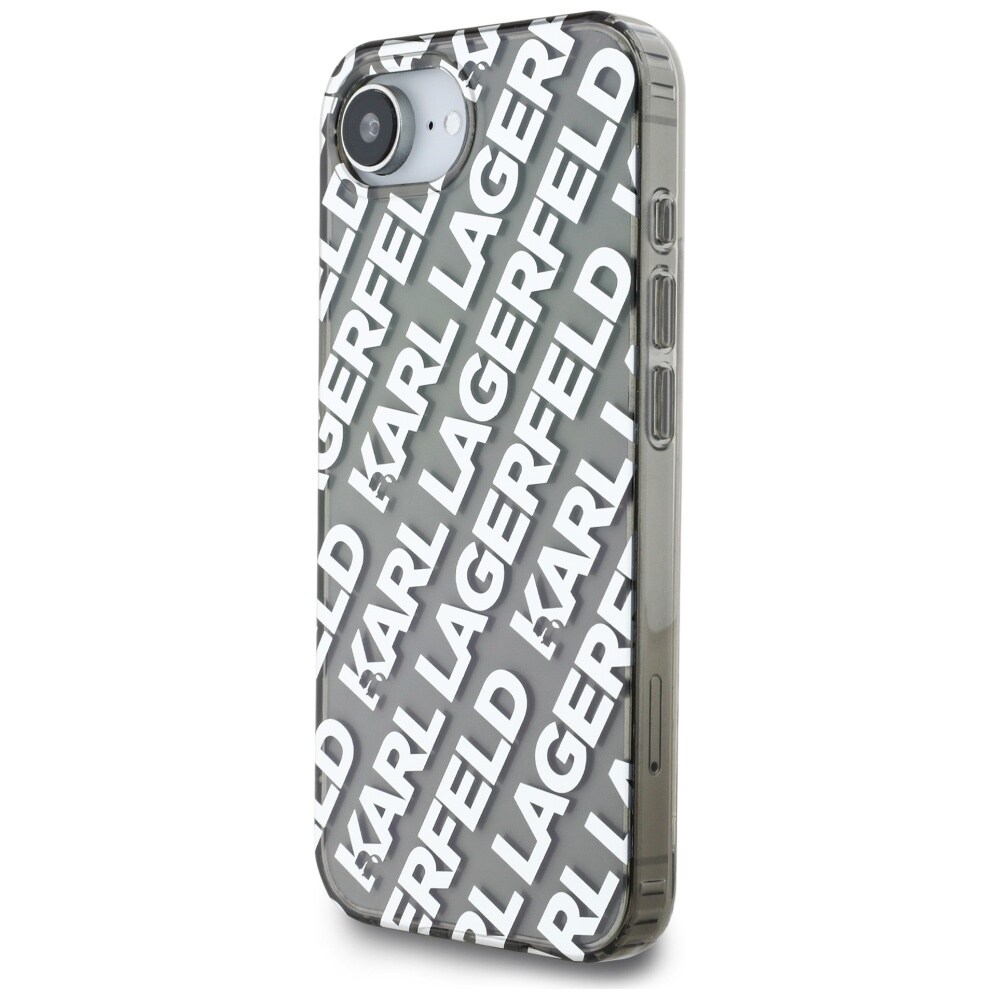 Karl Lagerfeld IML Repeat Logo etui til iPhone 16e - sølv