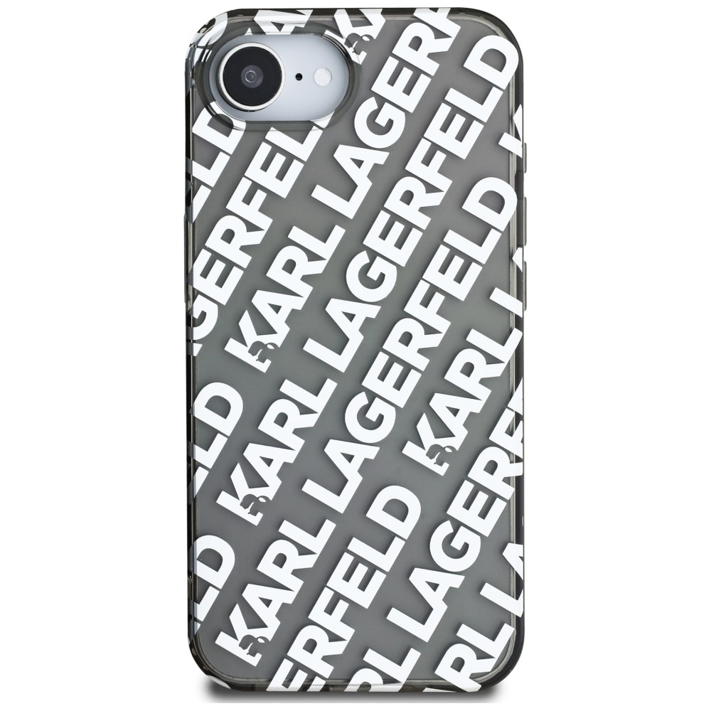 Karl Lagerfeld IML Repeat Logo etui til iPhone 16e - sølv