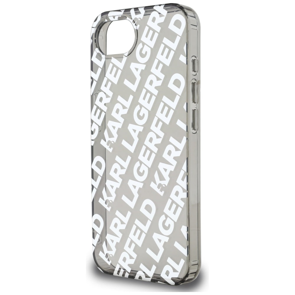 Karl Lagerfeld IML Repeat Logo etui til iPhone 16e - sølv