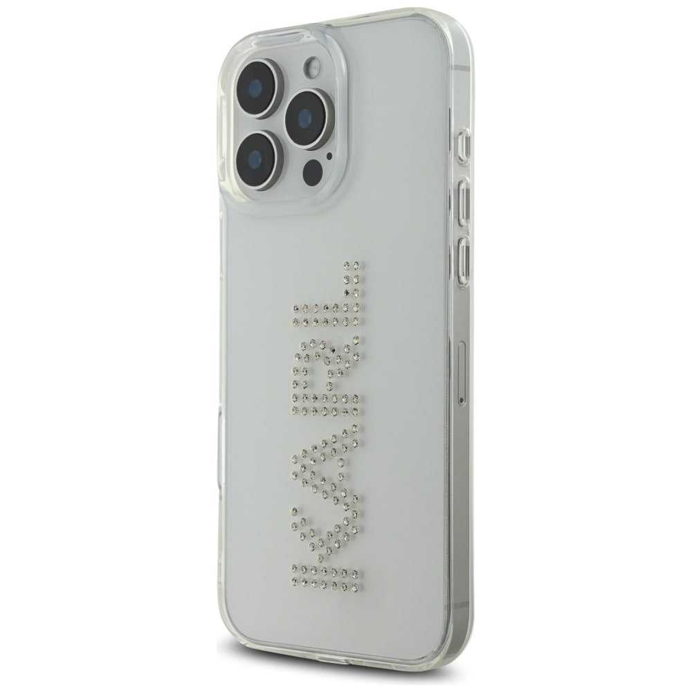 Karl Lagerfeld IML Strassstenar Logo iPhone 16 Pro Fodral - Klar