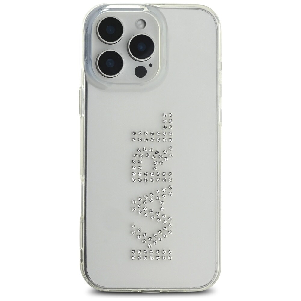 Karl Lagerfeld IML Strassstenar Logo iPhone 16 Pro Fodral - Klar