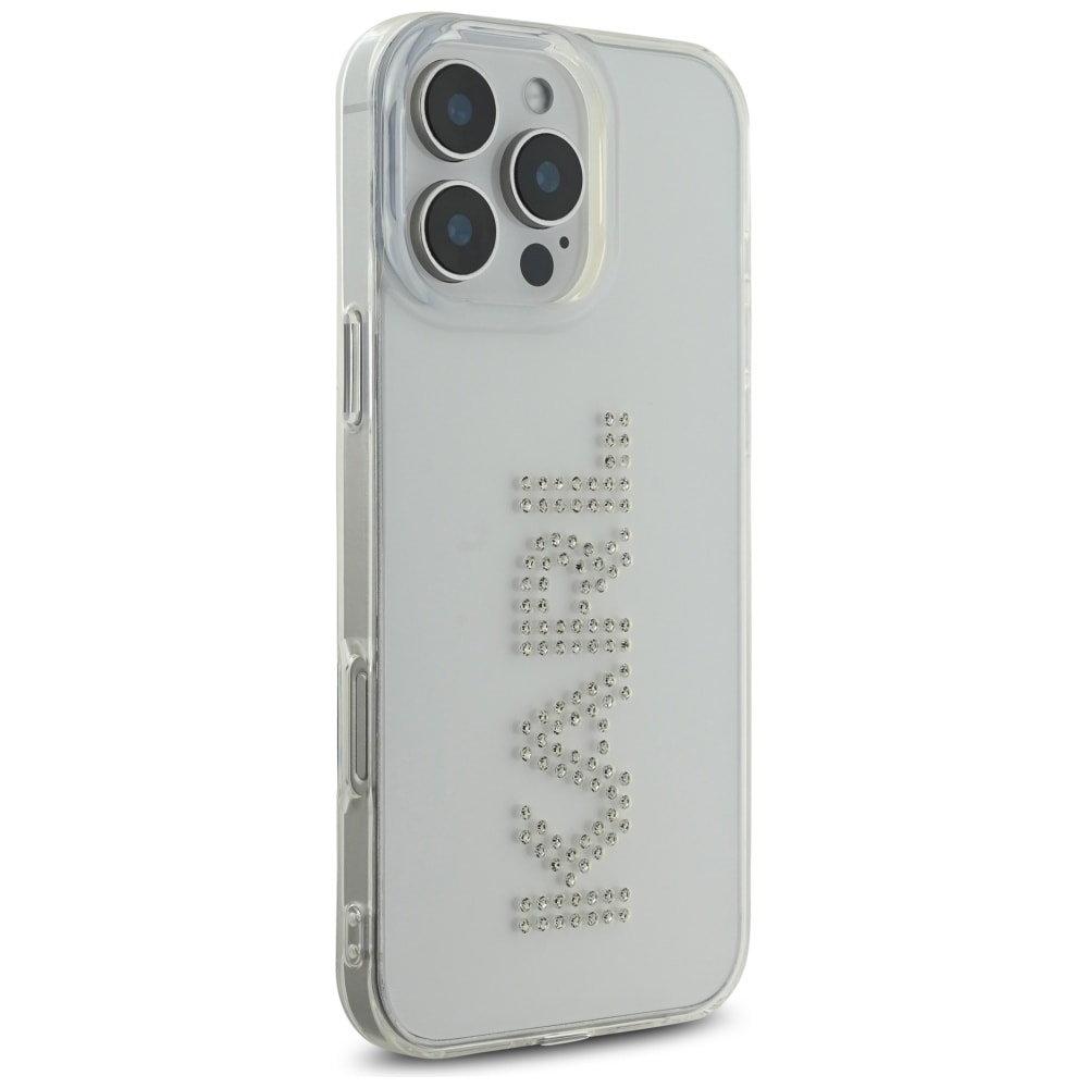 Karl Lagerfeld IML Strassstenar Logo iPhone 16 Pro Fodral - Klar