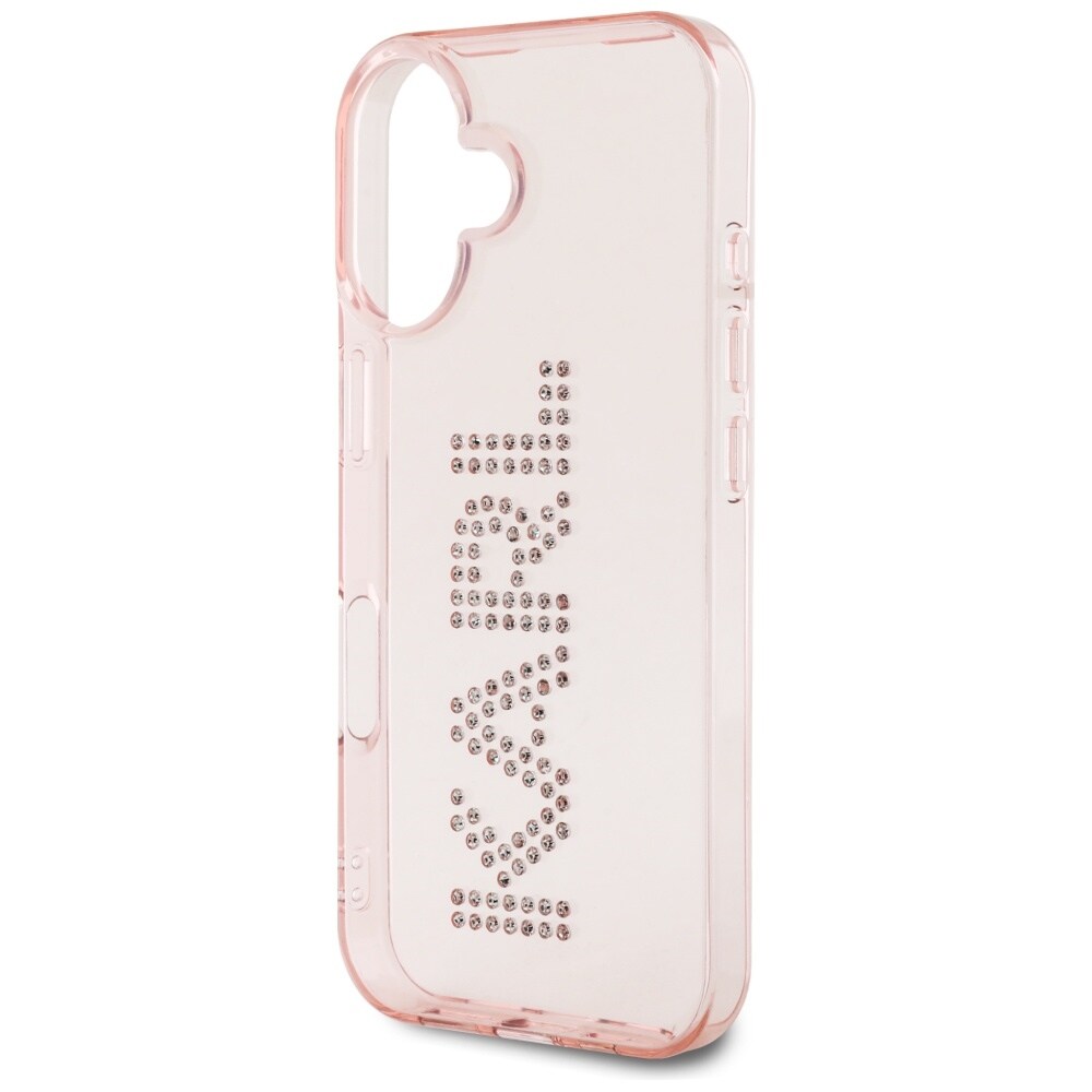 Karl Lagerfeld IML Rhinestones Logo iPhone 16 Etui - Pink