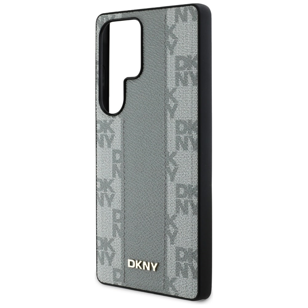 DKNY läderfodral med rutmönster MagSafe-fodral för Samsung Galaxy S25 Ultra - Grå