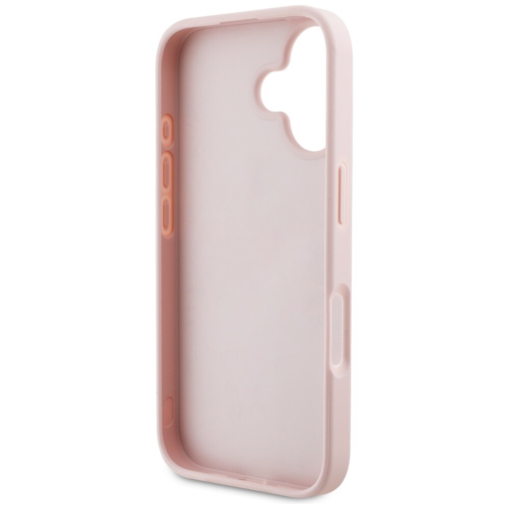 Guess Grained Roses Big 4G-logotyp iPhone 16 fodral - rosa