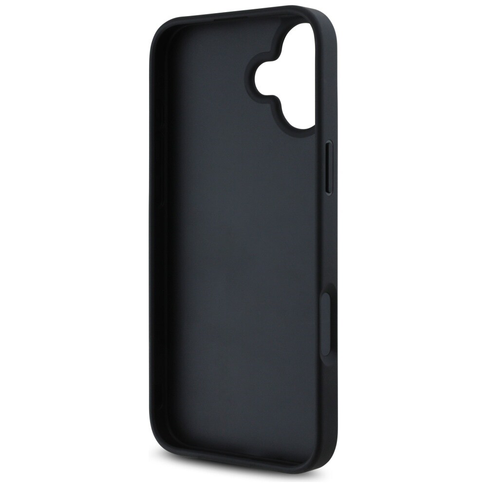 Guess Grained Roses Big 4G logotypfodral för iPhone 16 - svart