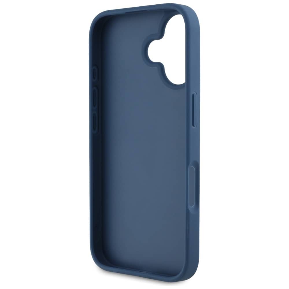 Guess Grained Roses Big 4G logotypfodral för iPhone 16 - blå