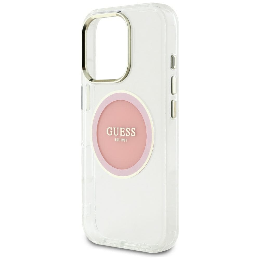 Guess IML Metal Colored Circle Classic Logo MagSafe-etui til iPhone 16 Pro Max - pink