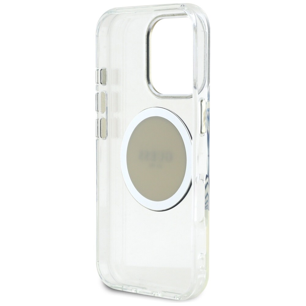 Guess IML Metal Colored Circle Classic Logo MagSafe-etui til iPhone 16 Pro - grå
