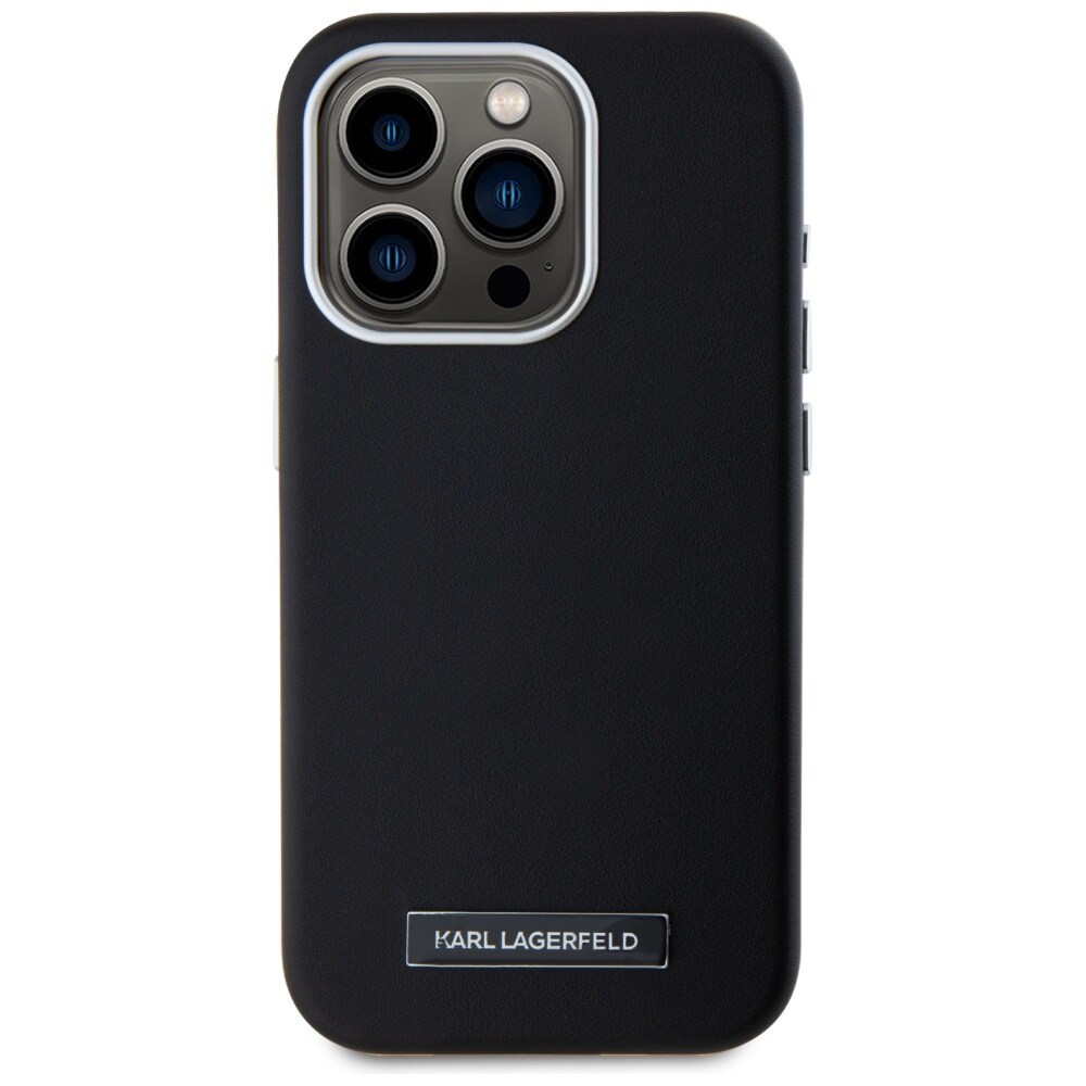 Karl Lagerfeld FW metalplade MagSafe iPhone 15 Pro Max taske - sort
