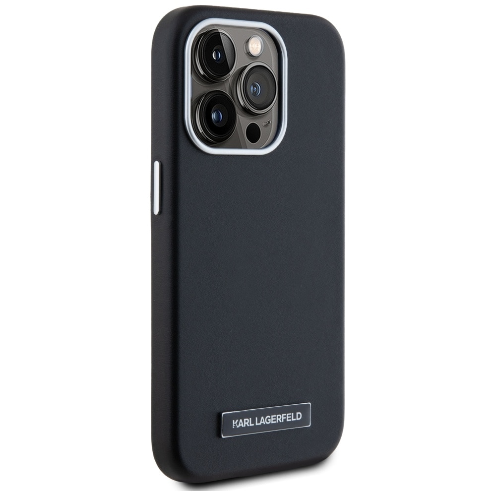 Karl Lagerfeld FW metalplade MagSafe iPhone 15 Pro Max taske - sort