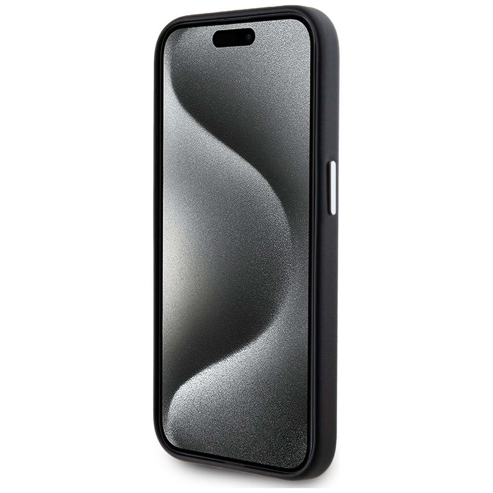 Karl Lagerfeld FW metalplade MagSafe iPhone 15 Pro Max taske - sort