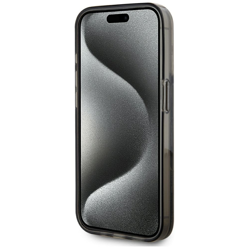 Karl Lagerfeld Liquide Glitter Monogram Gradient iPhone 15 Pro Max taske - Sort