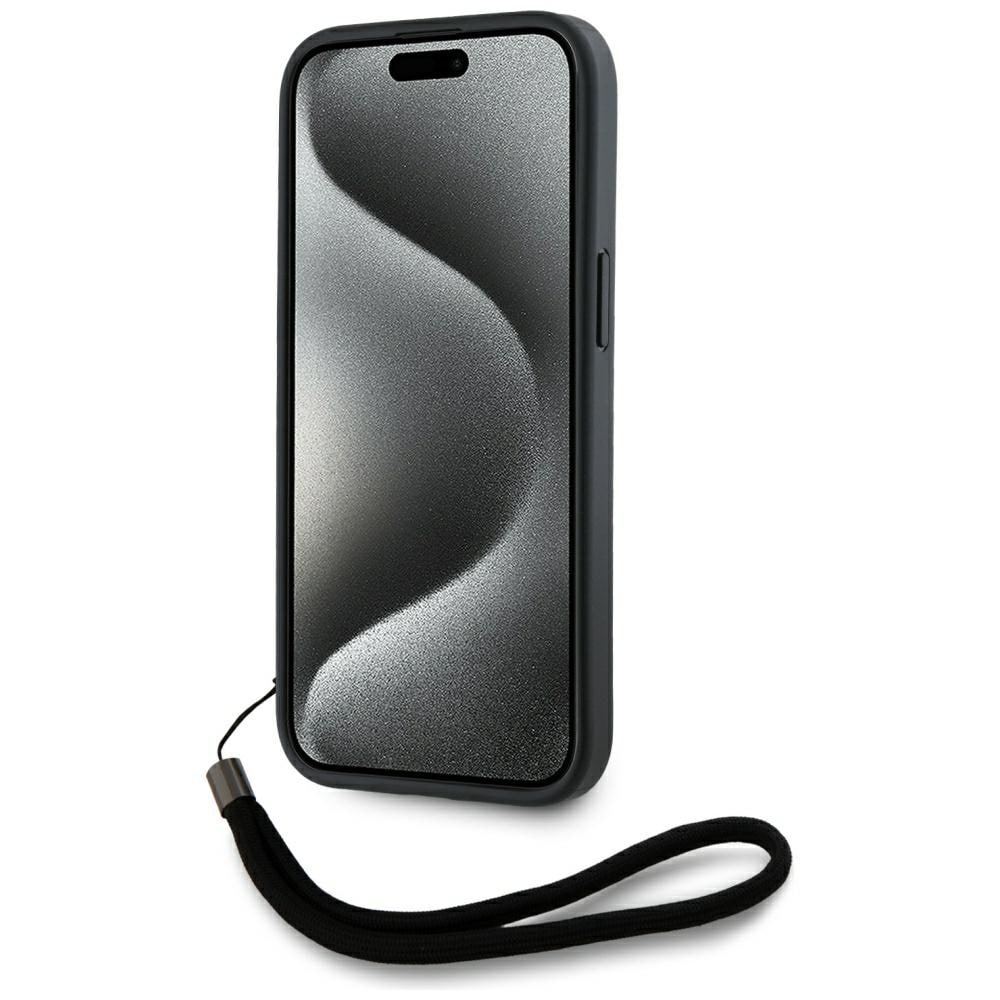 Karl Lagerfeld Saffiano Athleisure Stripes Cord iPhone 15 Pro taske - Rød