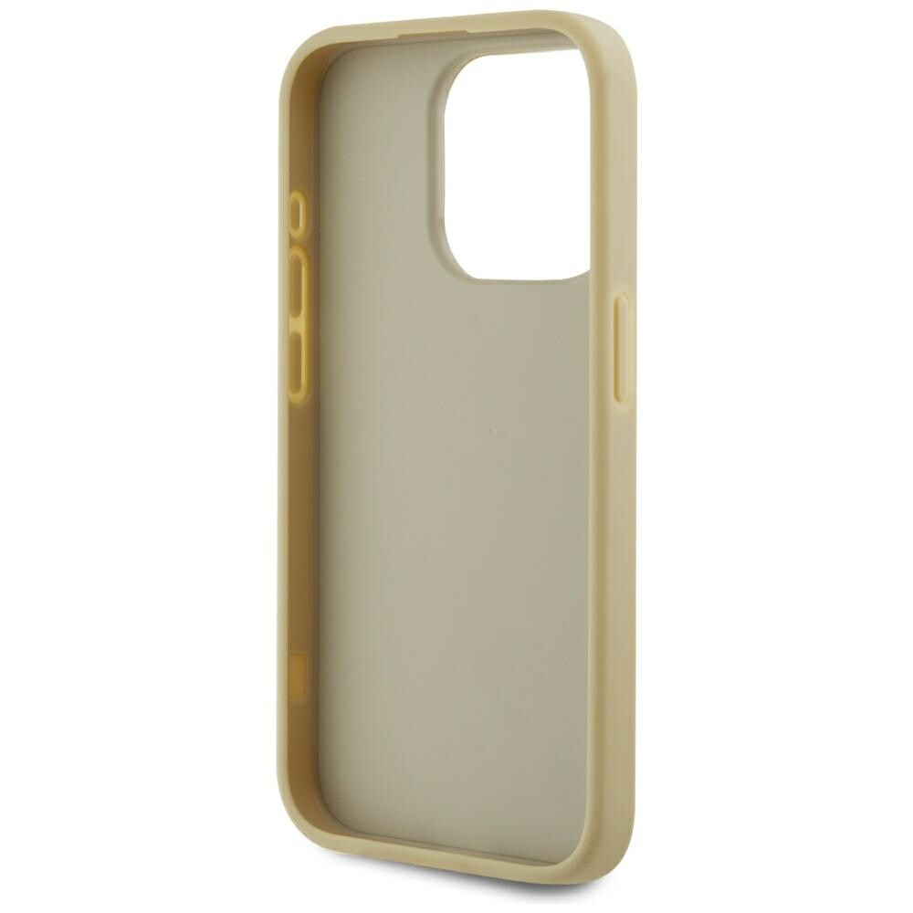 Karl Lagerfeld Rynket metal signatur iPhone 15 Pro taske - guld