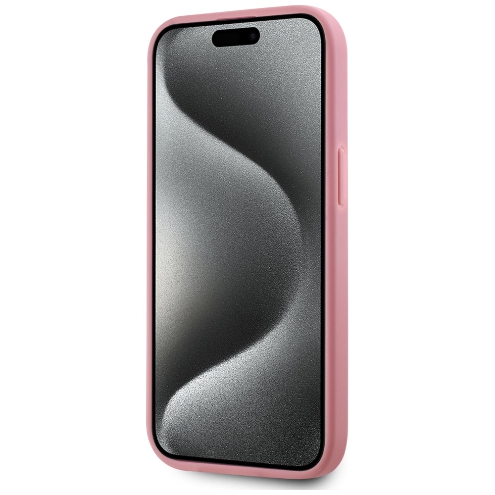 Karl Lagerfeld Wrinkled Metal Signature iPhone 15 taske - Pink