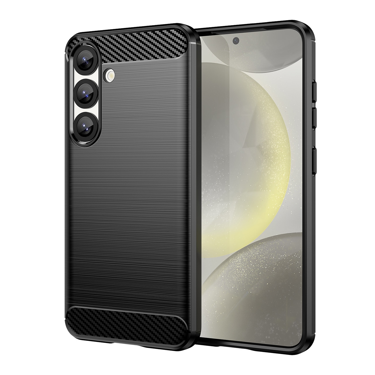 Carbon-etui i fleksibel silikone til Xiaomi Redmi Note 14 Pro 4G - Sort