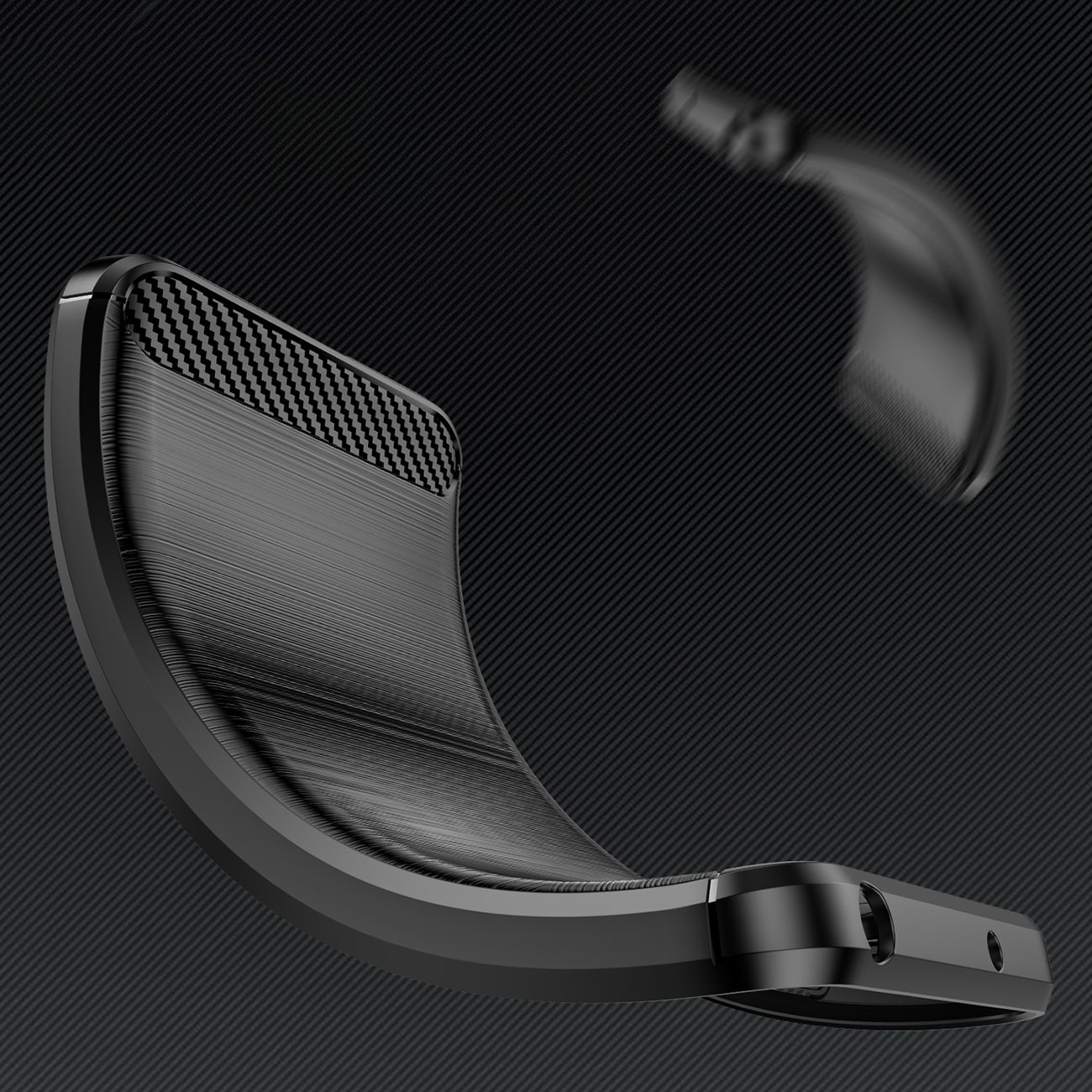 Carbon-etui i fleksibel silikone til Xiaomi Redmi Note 14 Pro 4G - Sort
