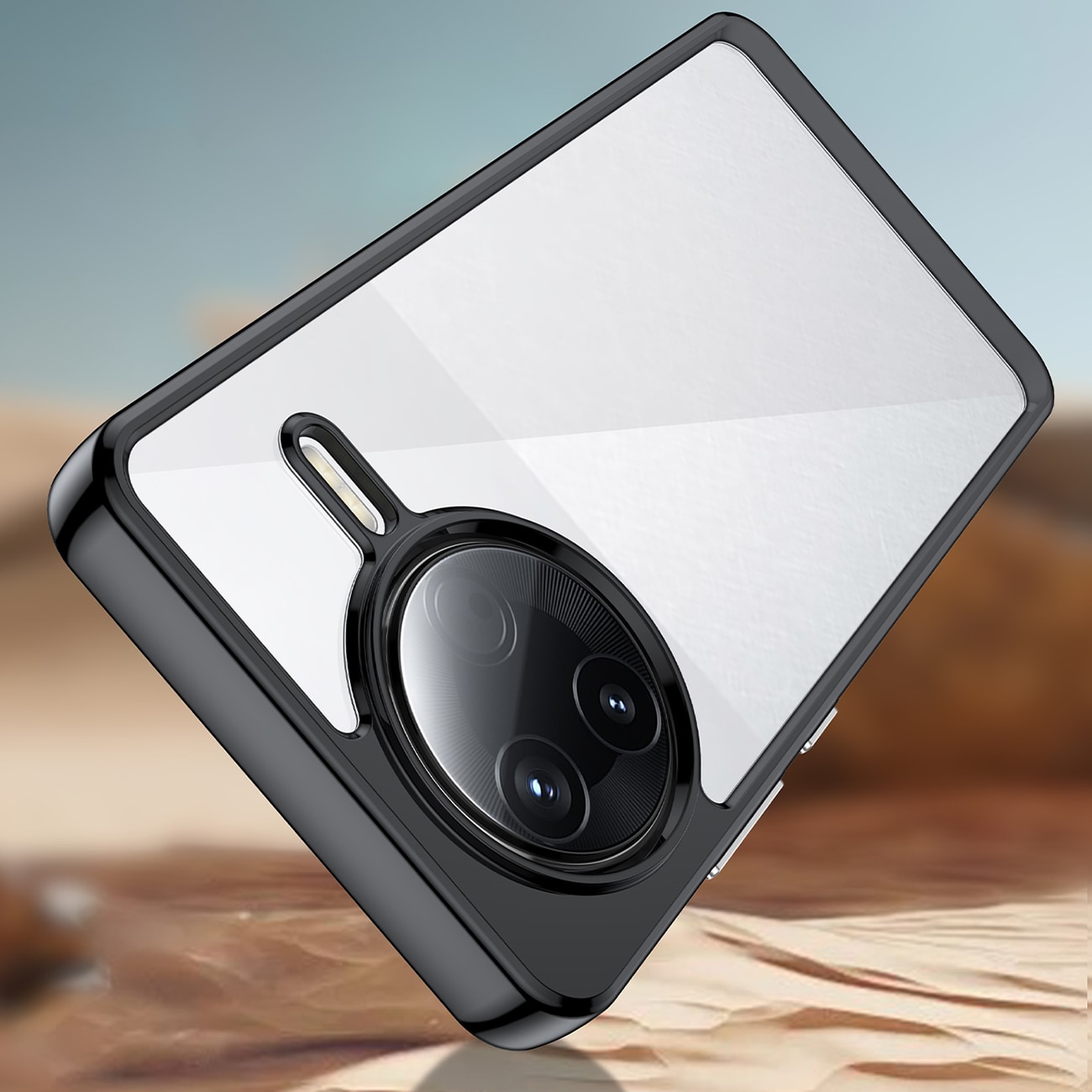 Outer Space-etui med geleramme til Xiaomi Poco F7 Ultra - Sort