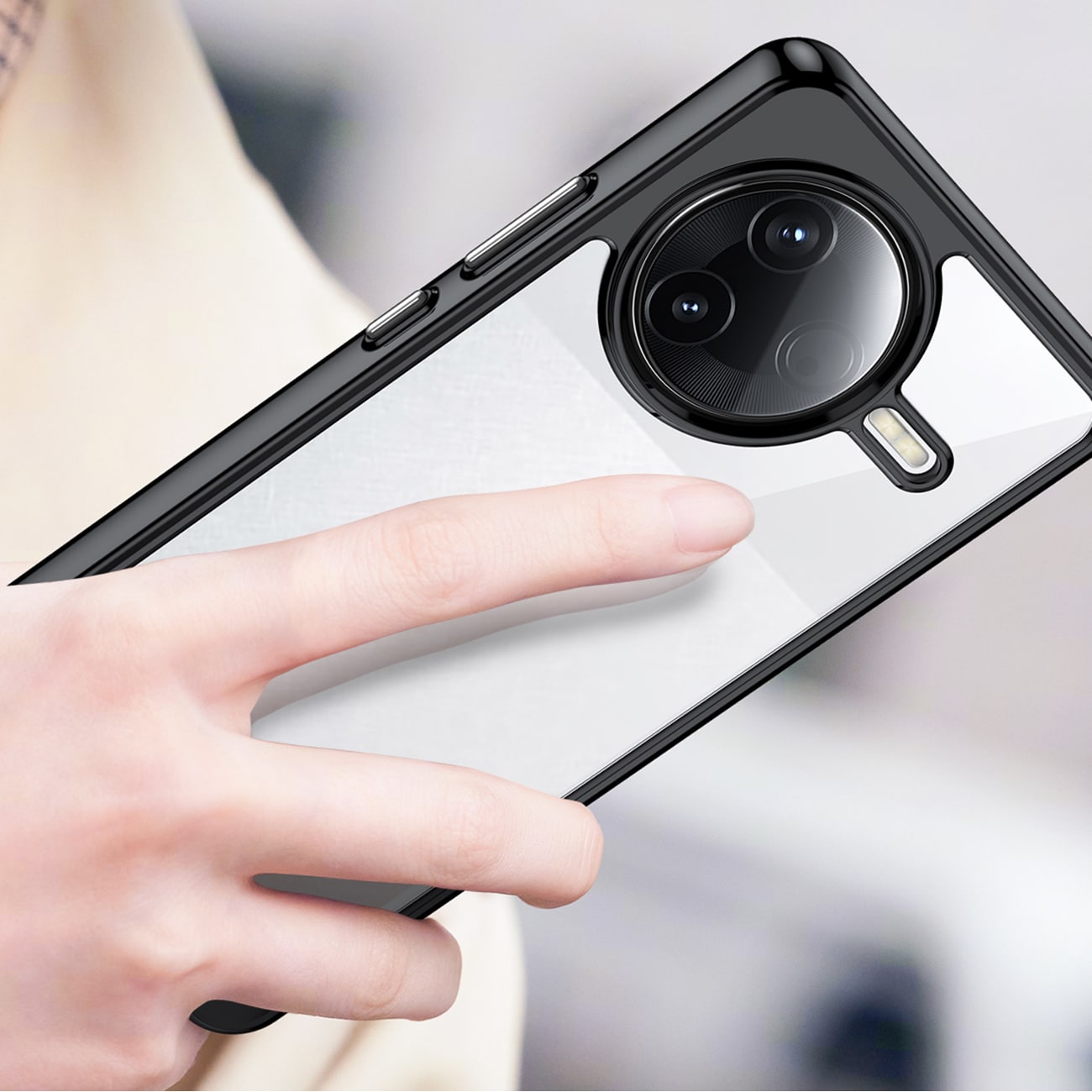Outer Space-etui med geleramme til Xiaomi Poco F7 Ultra - Sort