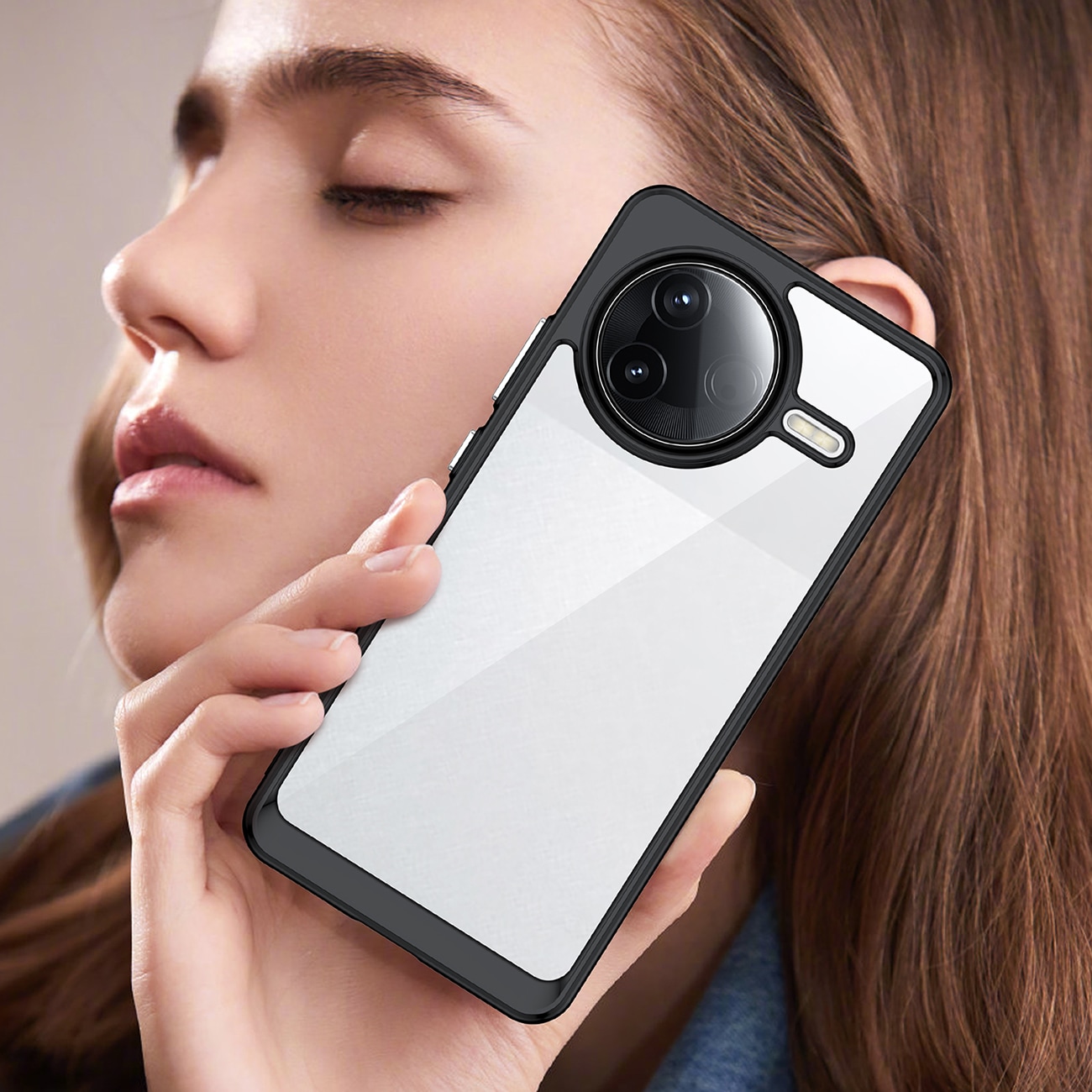 Outer Space-etui med geleramme til Xiaomi Poco F7 Ultra - Sort