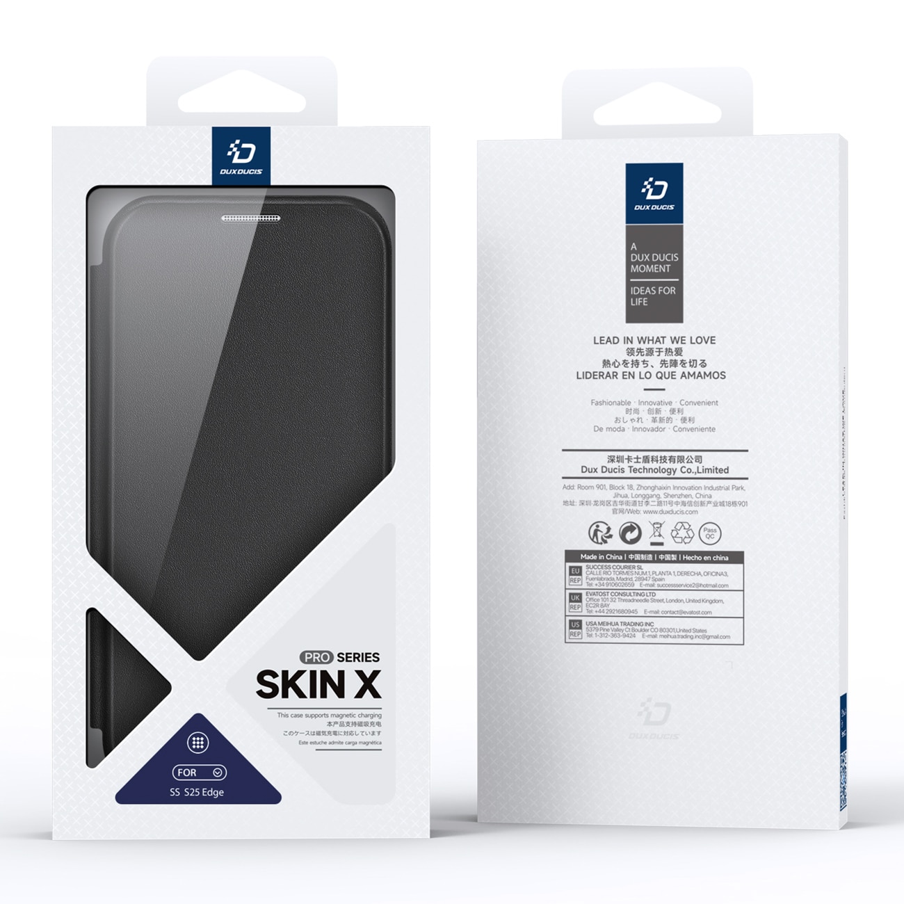 Dux Ducis Skin X Pro-etui med MagSafe til Samsung Galaxy S25 Edge - sort