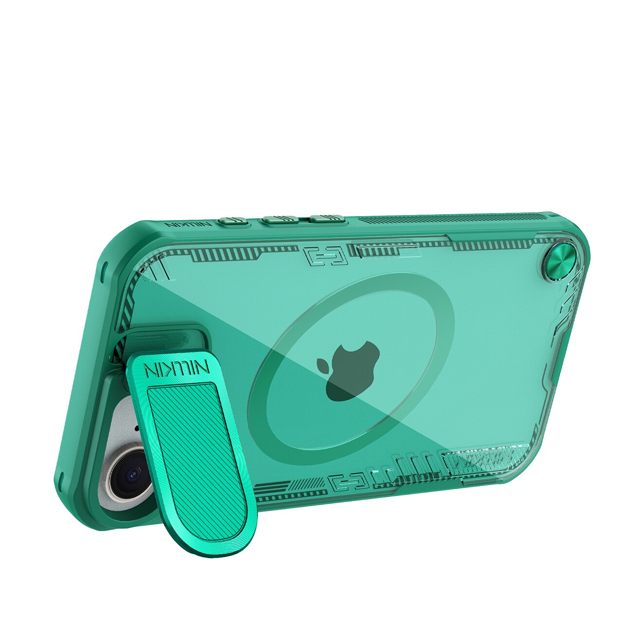 Nillkin Iceblade Prop Magnetic Case med kameradæksel og stativ til iPhone 16e - Grøn