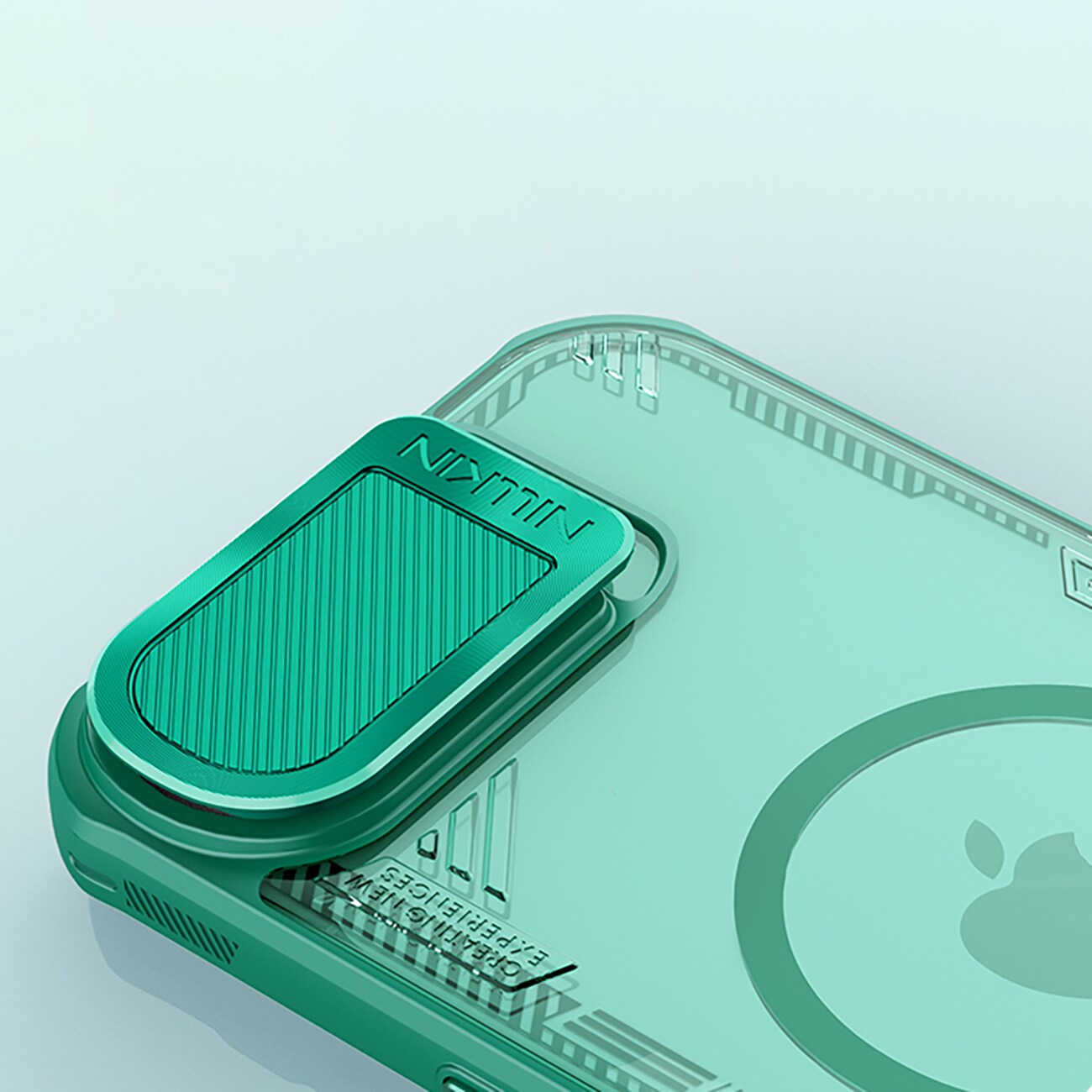 Nillkin Iceblade Prop Magnetic Case med kameradæksel og stativ til iPhone 16e - Grøn