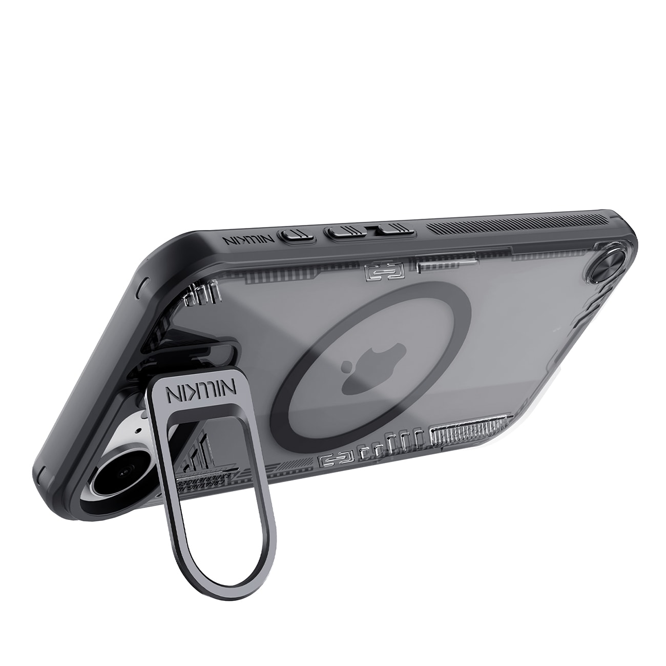 Nillkin Iceblade Prop Magnetiskt fodral med stativ för iPhone 16e - Svart