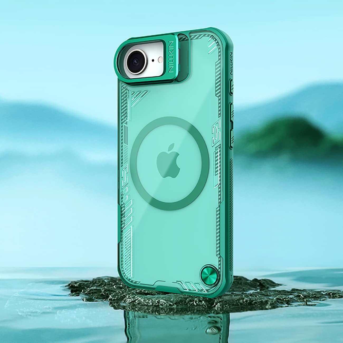 Nillkin Iceblade Prop Magnetisk etui med stander til iPhone 16e - Grøn