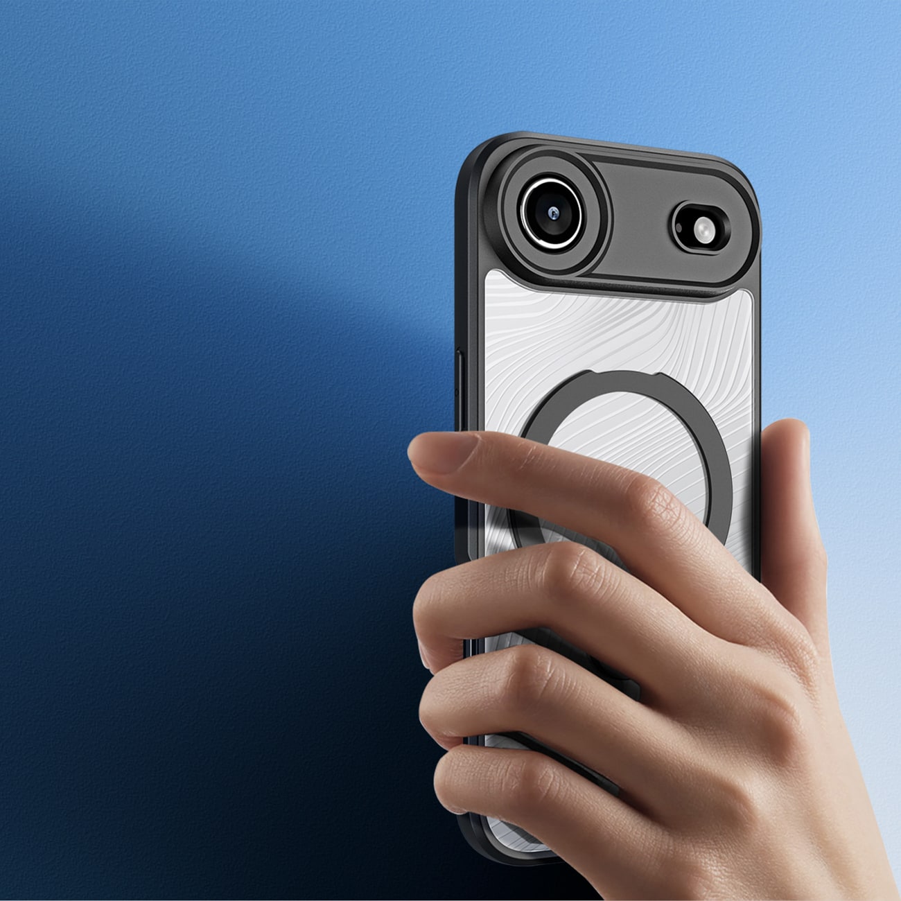 Dux Ducis Aimo Mag-etui med magnetisk ring og stativ til iPhone 17 Air - Sort