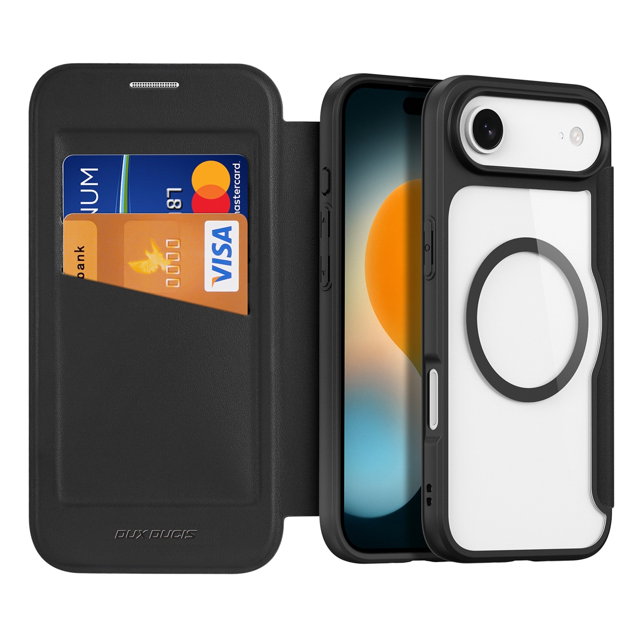 Dux Ducis Skin X Pro iPhone 17 Air-etui med pung, MagSafe-kompatibel - sort